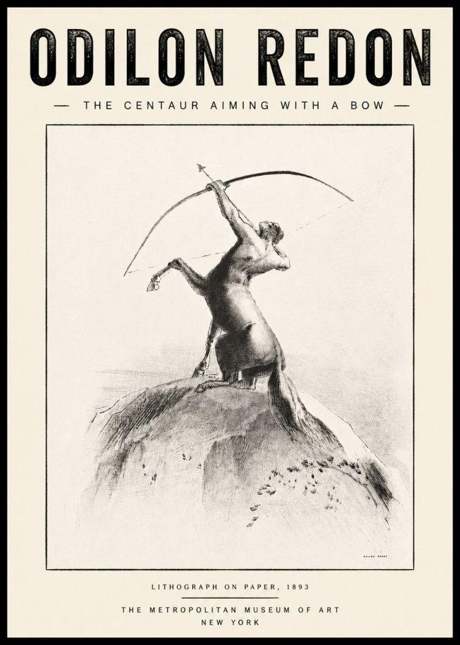 Odilon Redon The Centaur Aiming with a Bow No5 - Poszter
