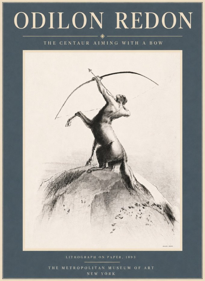 Odilon Redon The Centaur Aiming with a Bow No6 - Poszter
