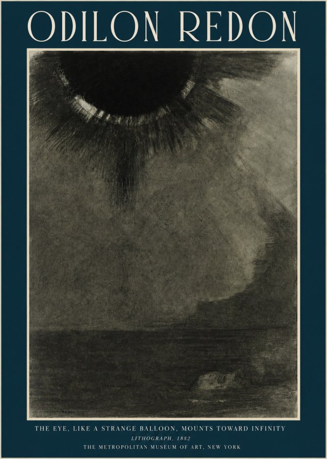 Odilon Redon The Eye, Like a Strange Balloon, Mounts Toward Infinity No2 - Poszter