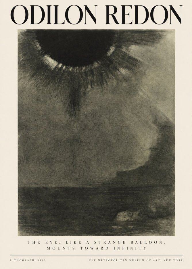 Odilon Redon The Eye, Like a Strange Balloon, Mounts Toward Infinity No3 - Poszter