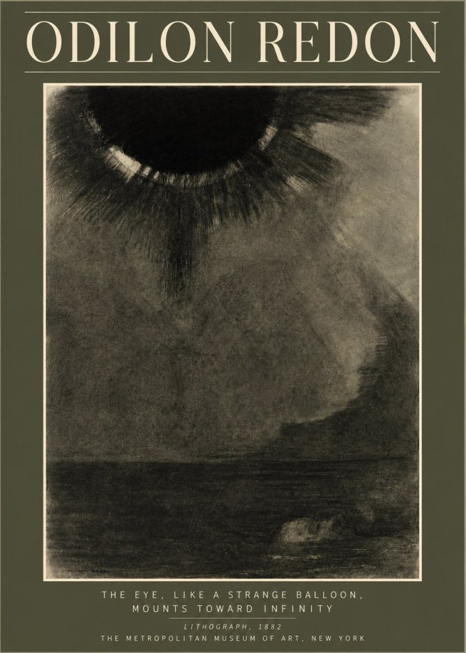 Odilon Redon The Eye, Like a Strange Balloon, Mounts Toward Infinity No4 - Poszter