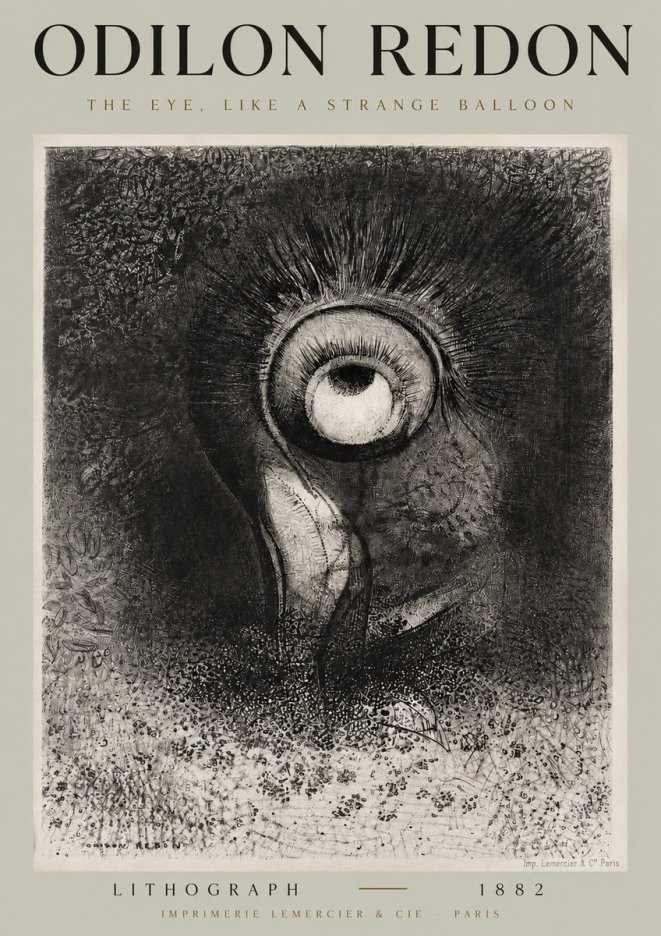 Odilon Redon The Eye, Like a Strange Balloon No2 - Poszter