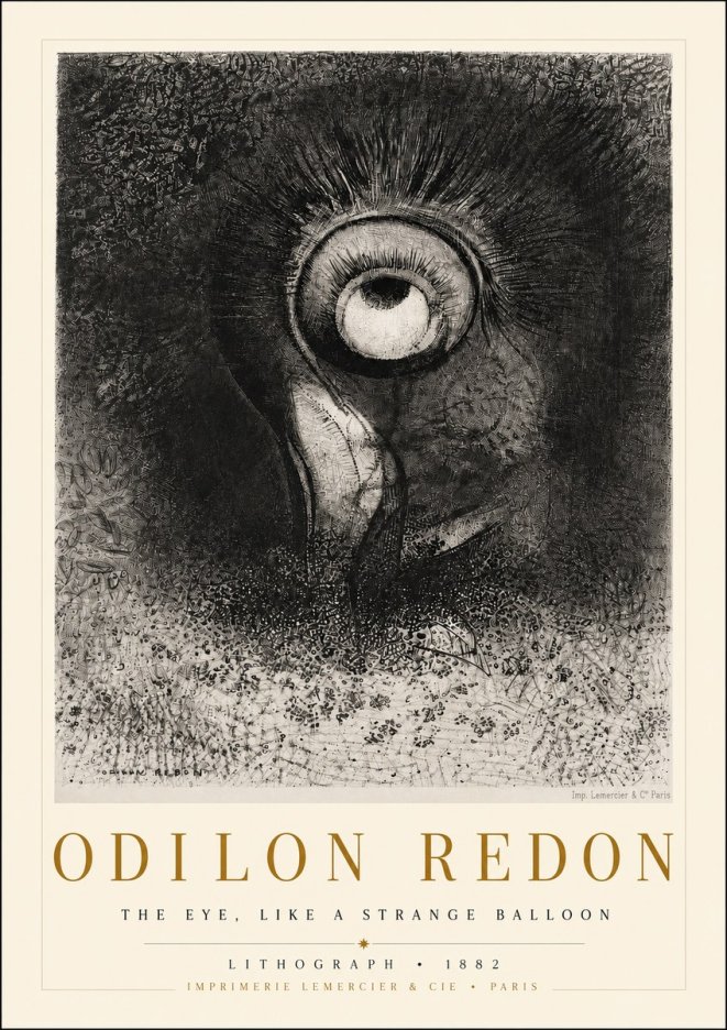 Odilon Redon The Eye, Like a Strange Balloon No3 - Poszter