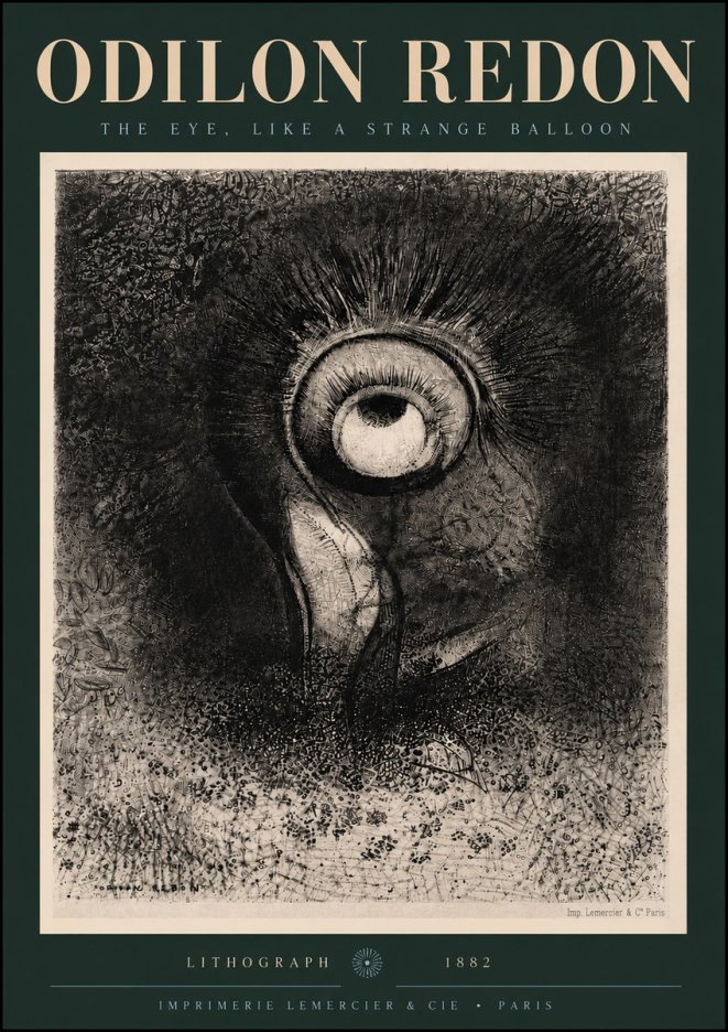 Odilon Redon The Eye, Like a Strange Balloon No5 - Poszter
