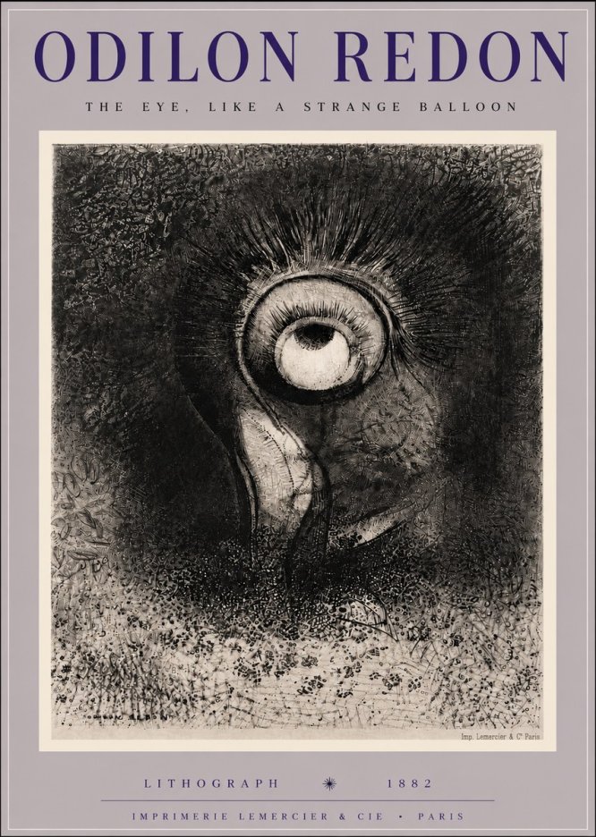 Odilon Redon The Eye, Like a Strange Balloon No6 - Poszter