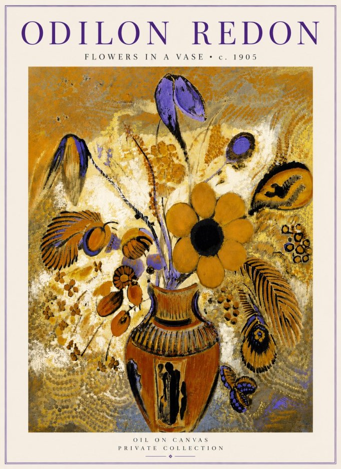 Odilon Redon Flowers in a Vase II No5 - Poszter