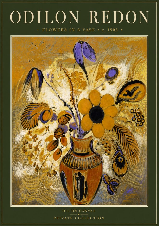 Odilon Redon Flowers in a Vase II No6 - Poszter