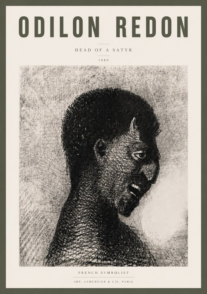 Odilon Redon Head of a Satyr No5 - Poszter