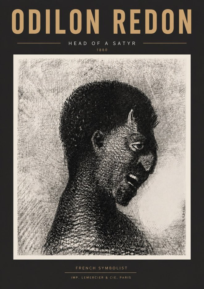 Odilon Redon Head of a Satyr No6 - Poszter