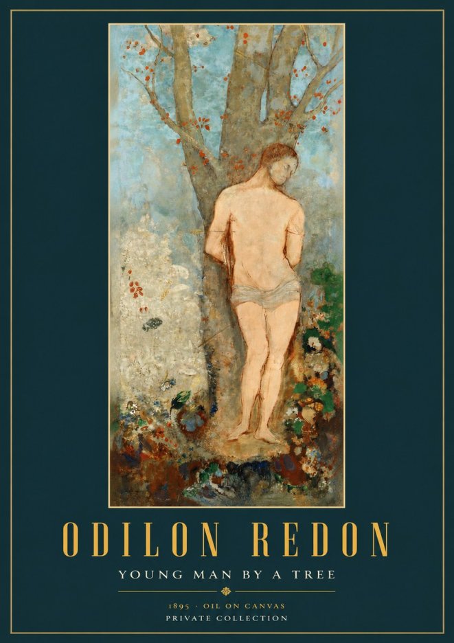 Odilon Redon Young Man by a Tree No2 - Poszter