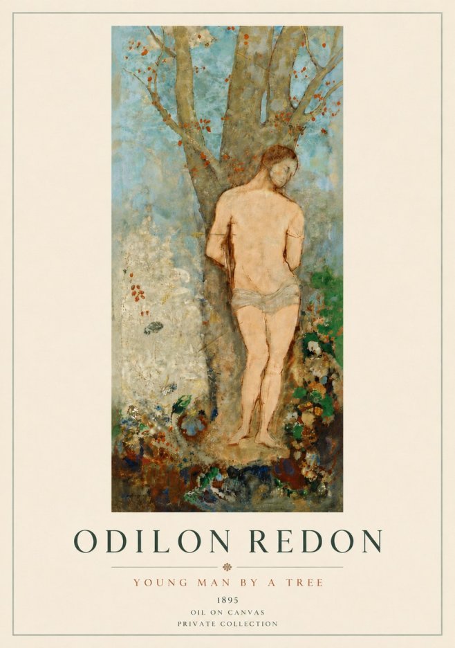 Odilon Redon Young Man by a Tree No5 - Poszter