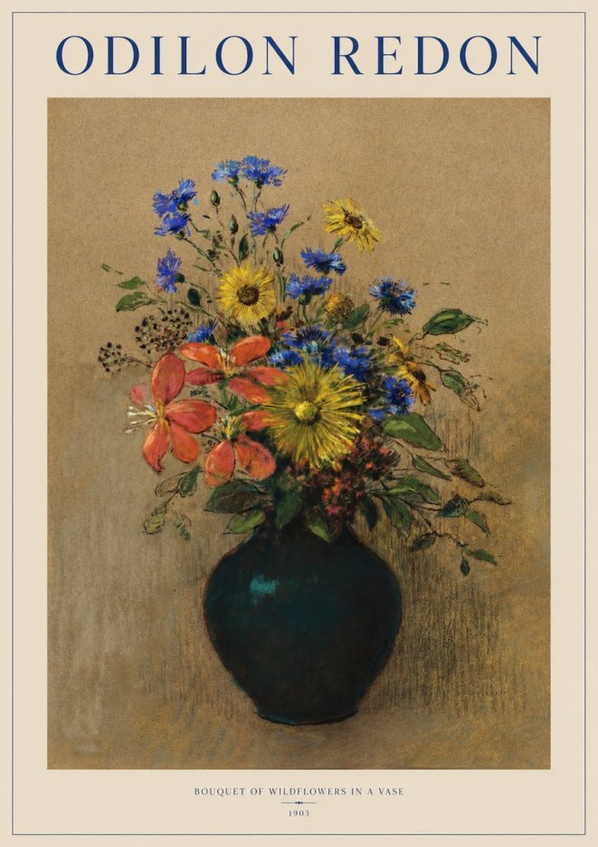 Odilon Redon Bouquet of Wildflowers in a Vase No1 - Poszter