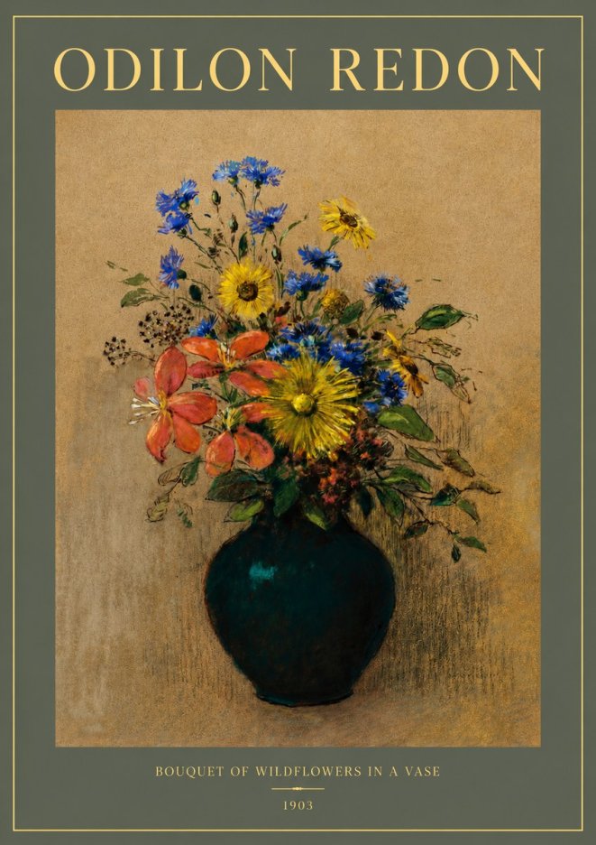 Odilon Redon Bouquet of Wildflowers in a Vase No2 - Poszter