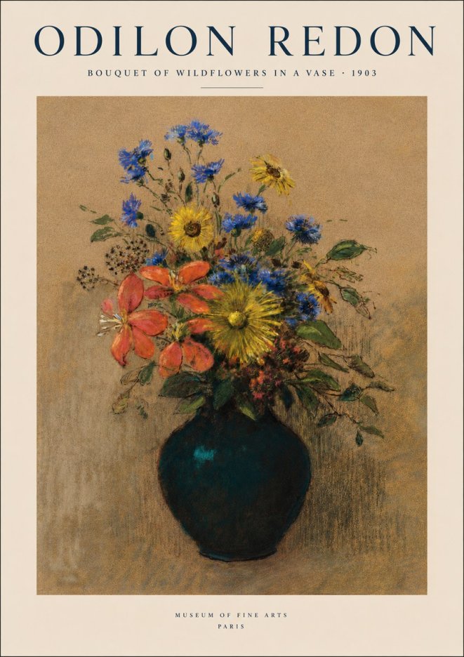 Odilon Redon Bouquet of Wildflowers in a Vase No3 - Poszter