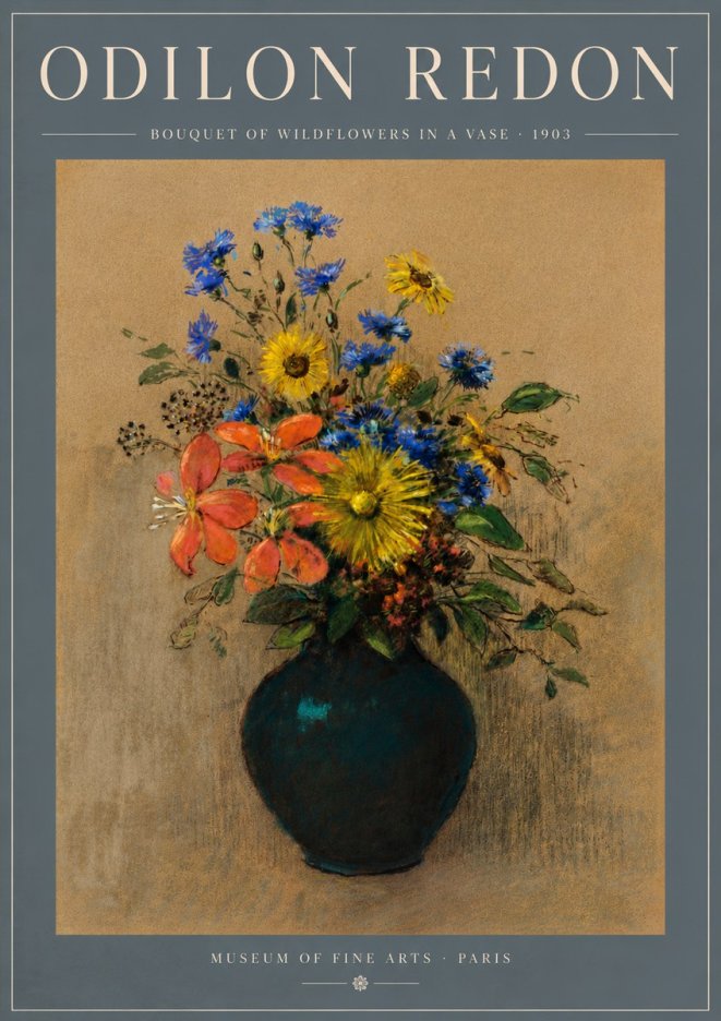 Odilon Redon Bouquet of Wildflowers in a Vase No5 - Poszter