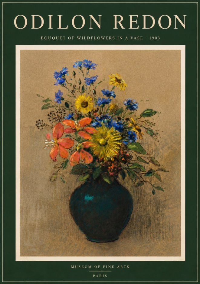 Odilon Redon Bouquet of Wildflowers in a Vase No6 - Poszter