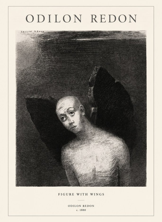 Odilon Redon Figure with Wings No1 - Poszter