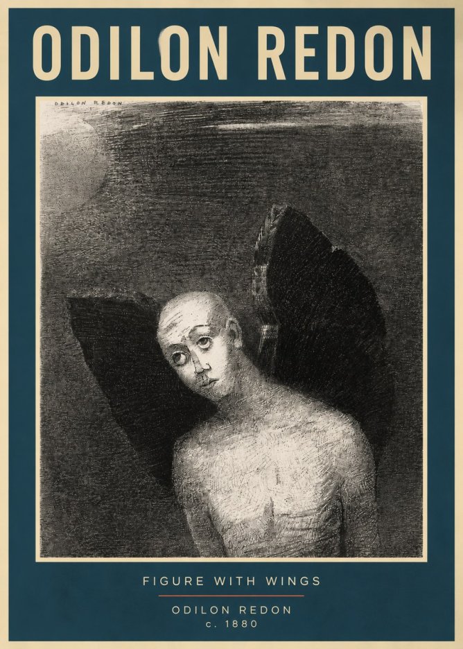 Odilon Redon Figure with Wings No2 - Poszter