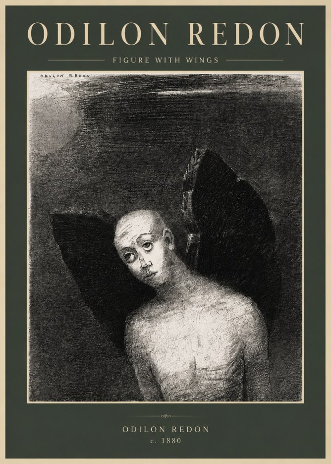 Odilon Redon Figure with Wings No5 - Poszter
