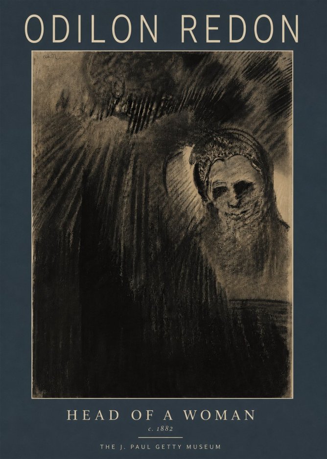 Odilon Redon Head of a Woman No5 - Poszter