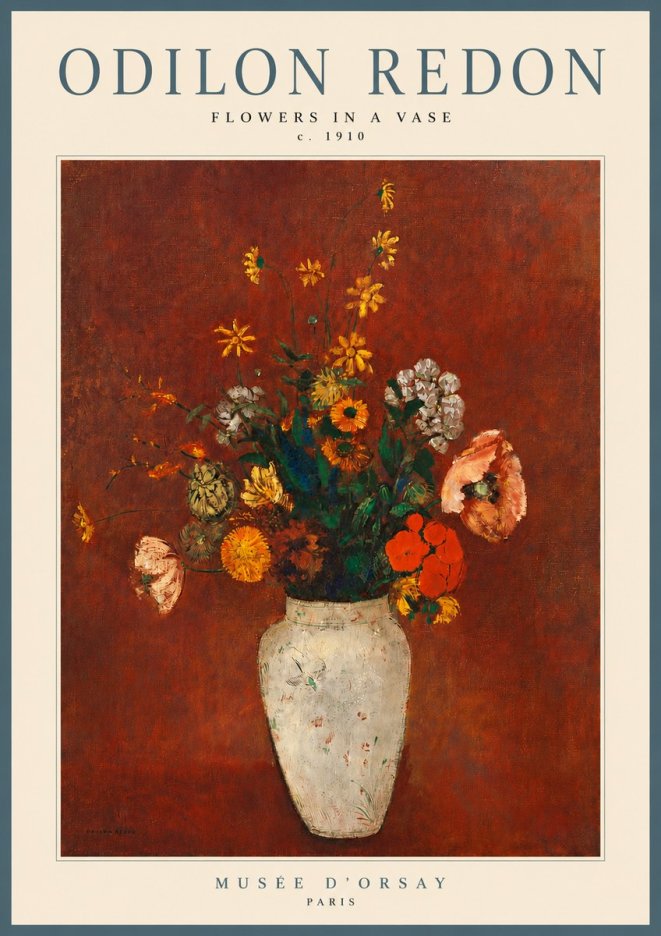 Odilon Redon Flowers in a Vase III No4 - Poszter