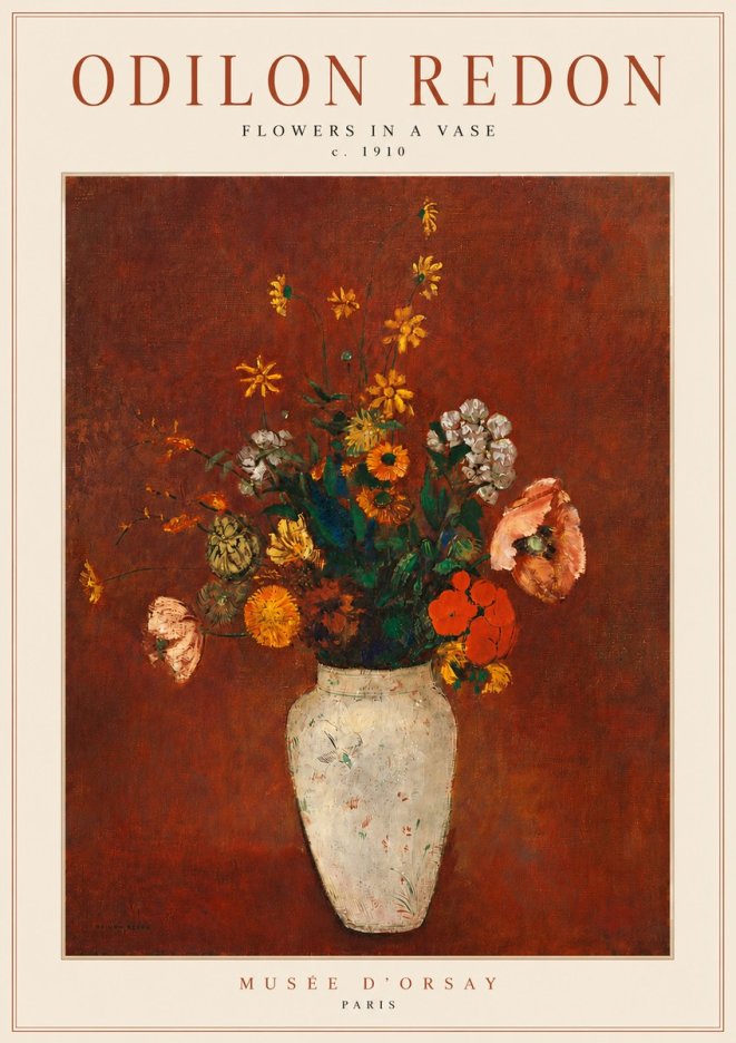 Odilon Redon Flowers in a Vase III No5 - Poszter