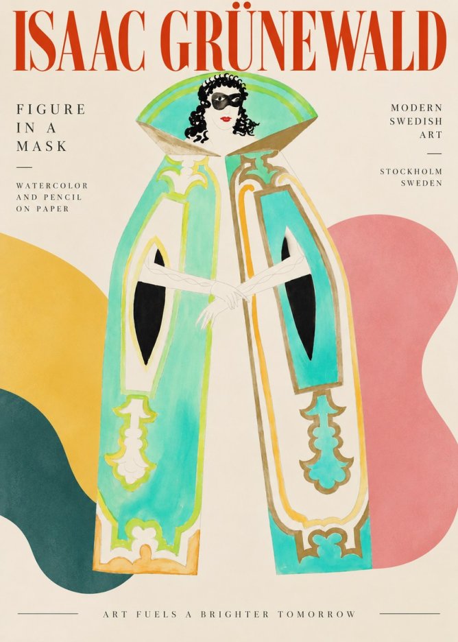 Isaac Grünewald Figure in a Mask No3 - Poszter