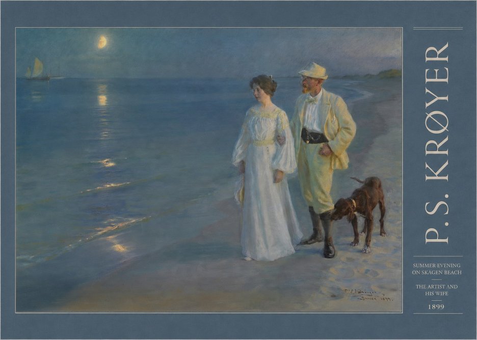 P.S. Krøyer Summer Evening on Skagen Beach — the Artist and His Wife No3 - Poszter