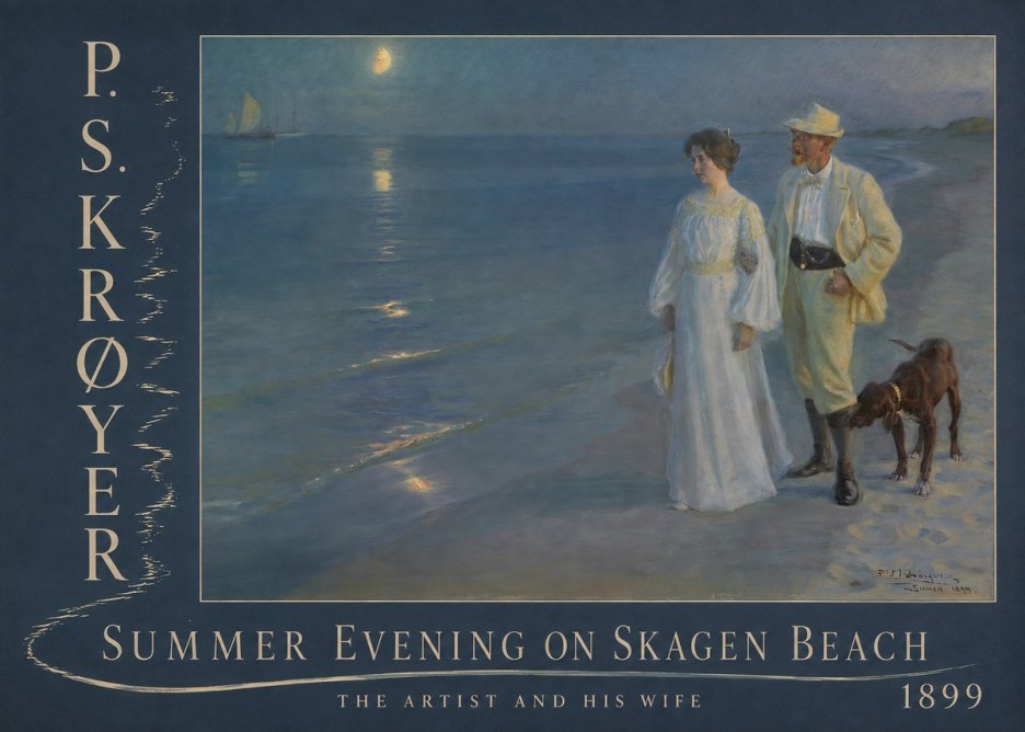 P.S. Krøyer Summer Evening on Skagen Beach — the Artist and His Wife No6 - Poszter