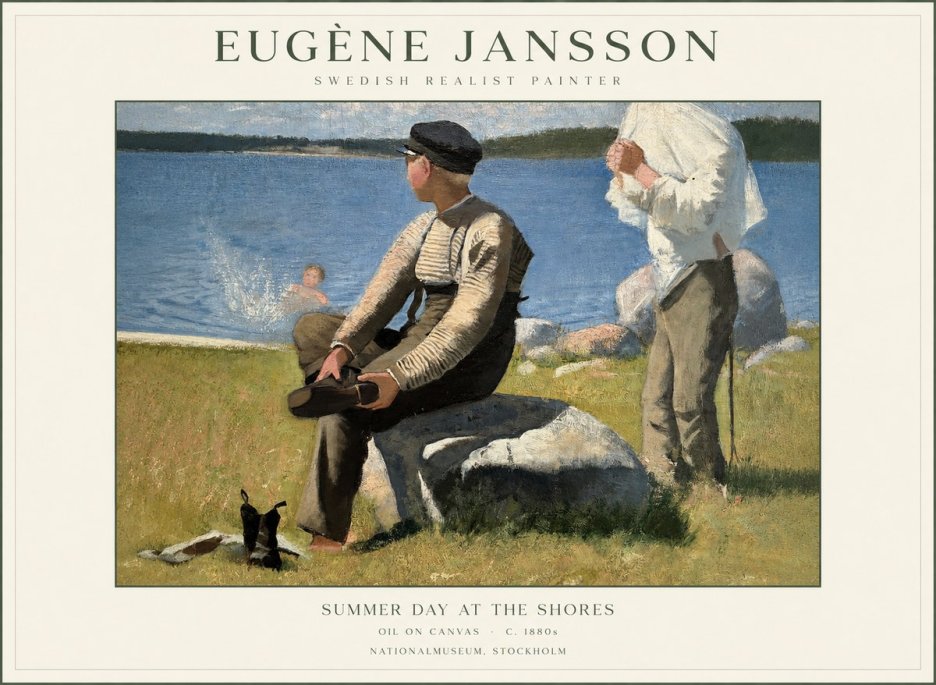 Eugène Jansson Summer Day at the Shores No1 - Poszter