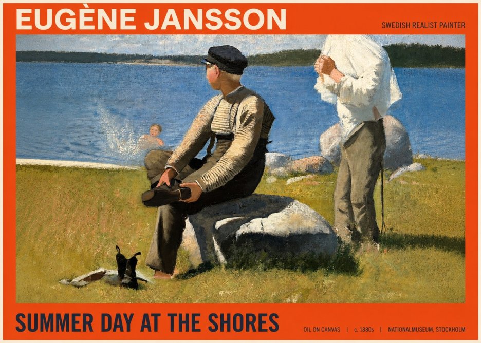 Eugène Jansson Summer Day at the Shores No2 - Poszter