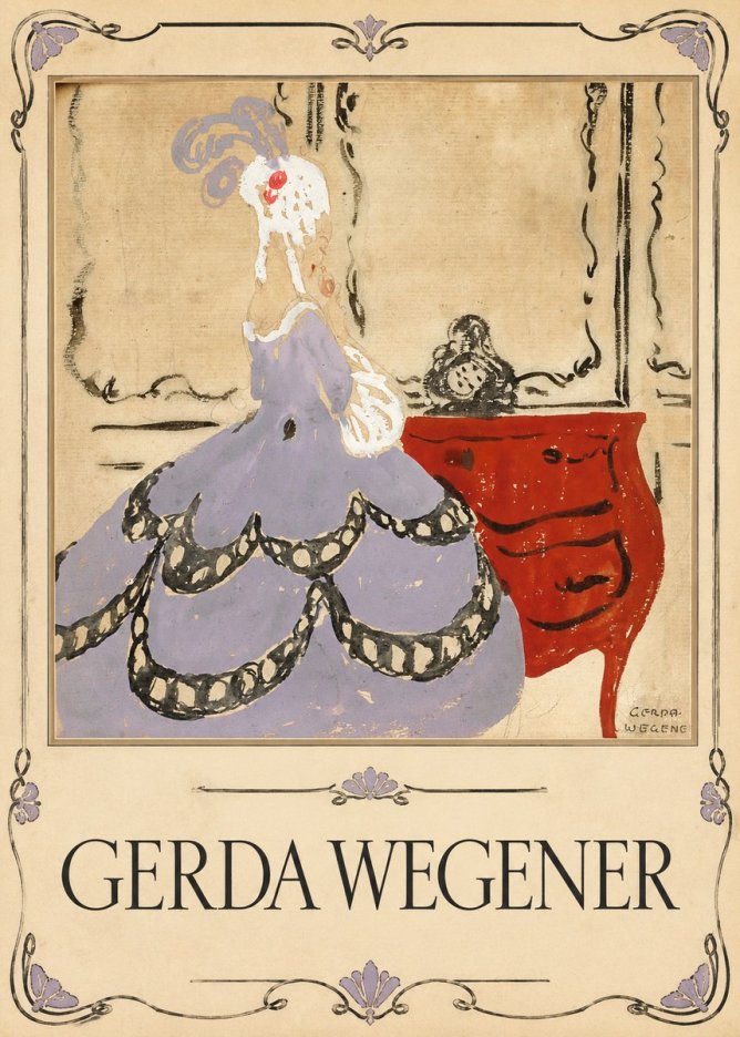 Gerda Wegener Lady in a Mauve Dress No1 - Poszter