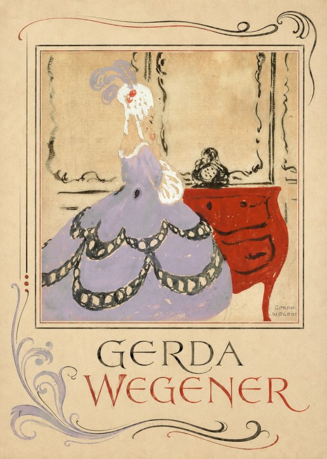 Gerda Wegener Lady in a Mauve Dress No2 - Poszter