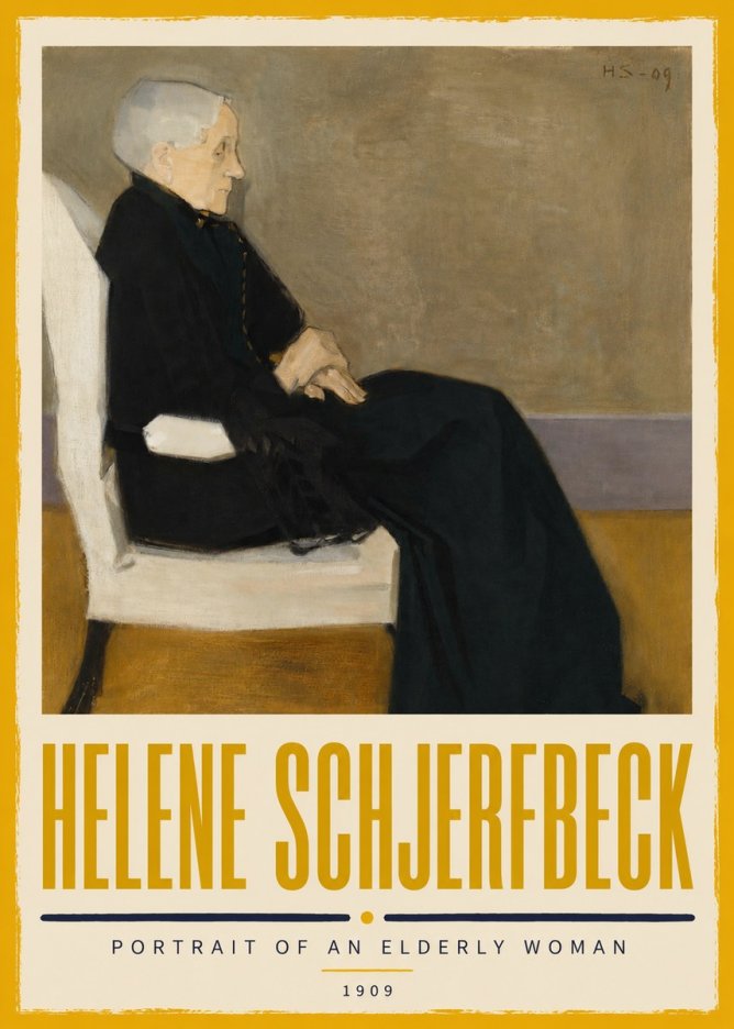 Helene Schjerfbeck Portrait of an Elderly Woman No5 - Poszter