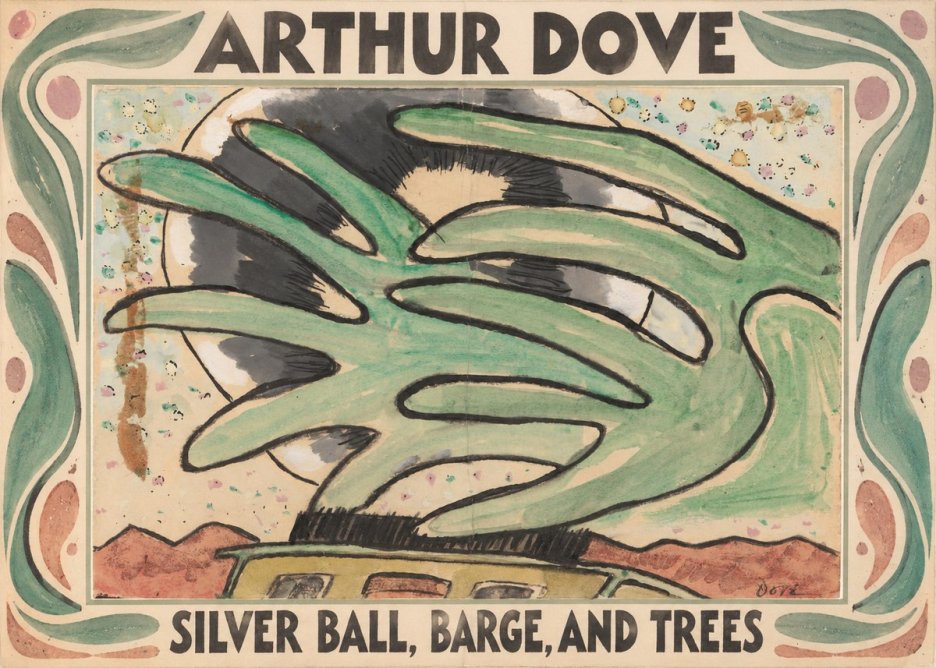 Arthur Dove Silver Ball, Barge, and Trees No1 - Poszter