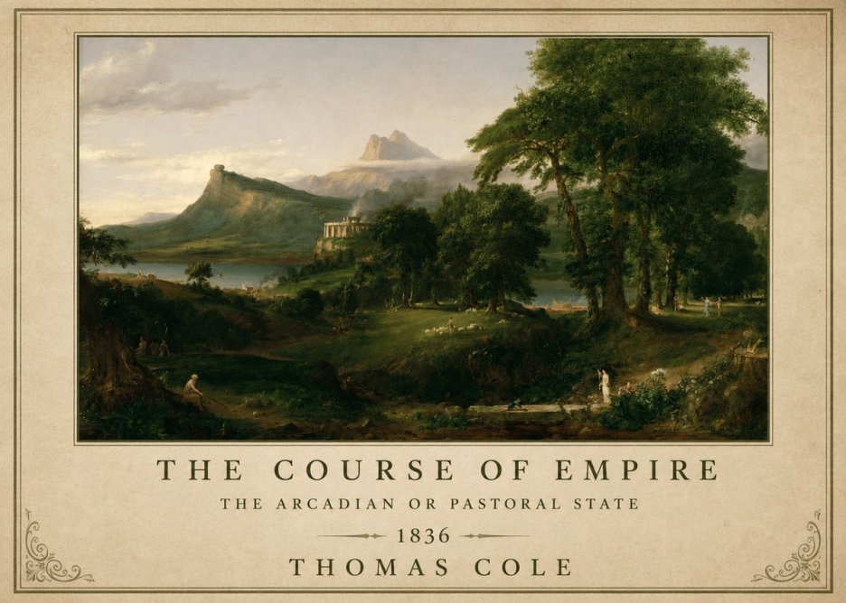 Thomas Cole The Course of Empire - the Arcadian or Pastoral State No1 - Poszter