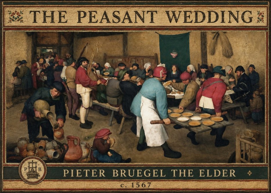 Pieter Bruegel The Peasant Wedding III No3 - Poszter