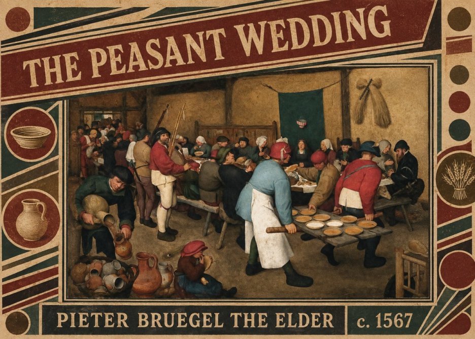 Pieter Bruegel The Peasant Wedding III No6 - Poszter