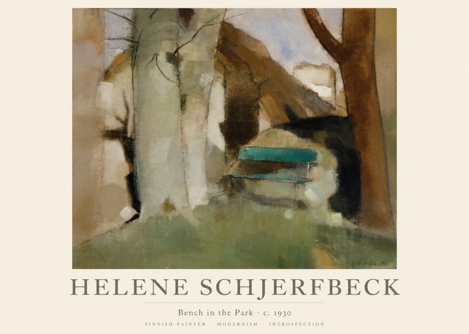 Helene Schjerfbeck Bench in the Park No1 - Poszter