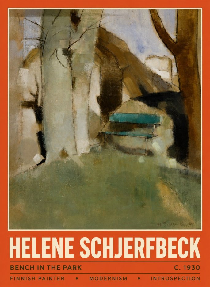 Helene Schjerfbeck Bench in the Park No2 - Poszter