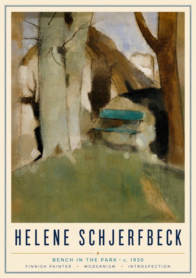 Helene Schjerfbeck Bench in the Park No6 - Poszter