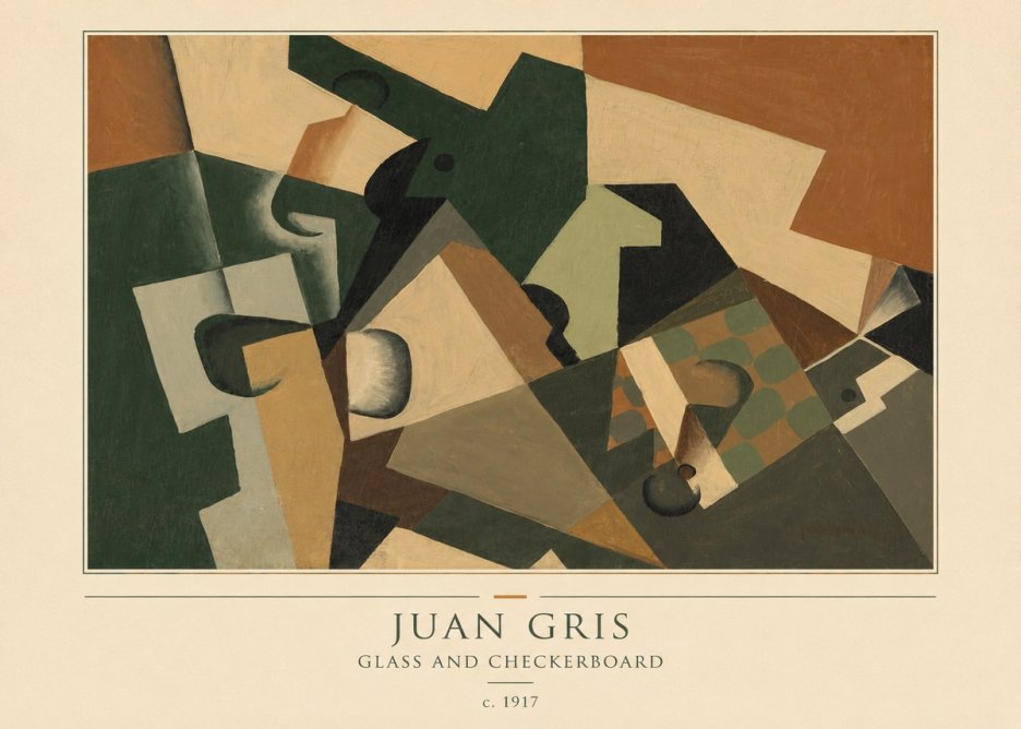 Juan Gris Glass and Checkerboard No4 - Poszter