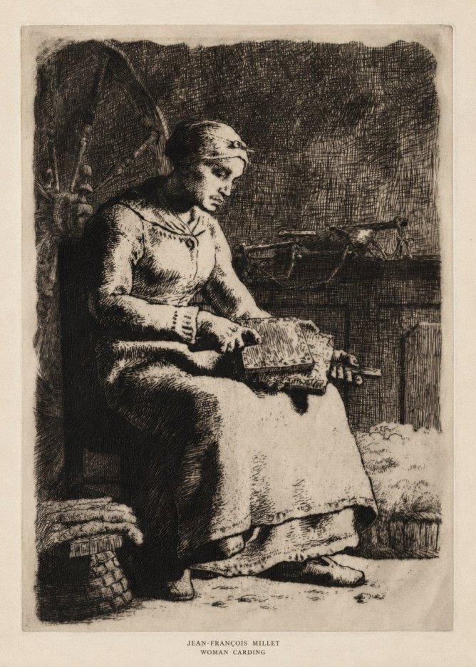 Jean-François Millet Woman Carding No5 - Poszter