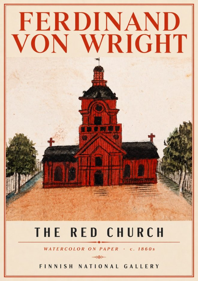 Ferdinand von Wright The Red Church No4 - Poszter