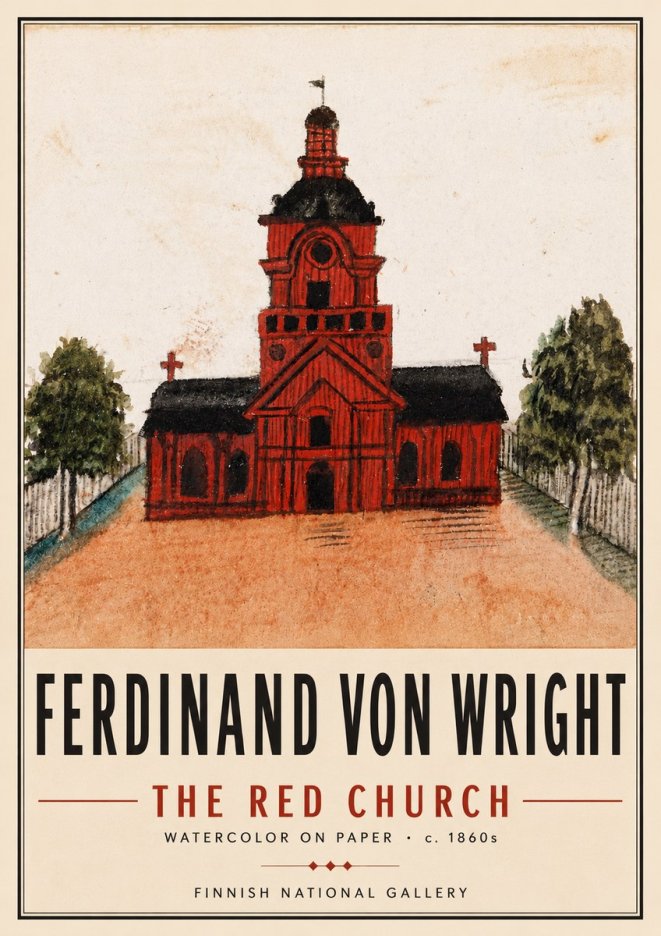 Ferdinand von Wright The Red Church No6 - Poszter
