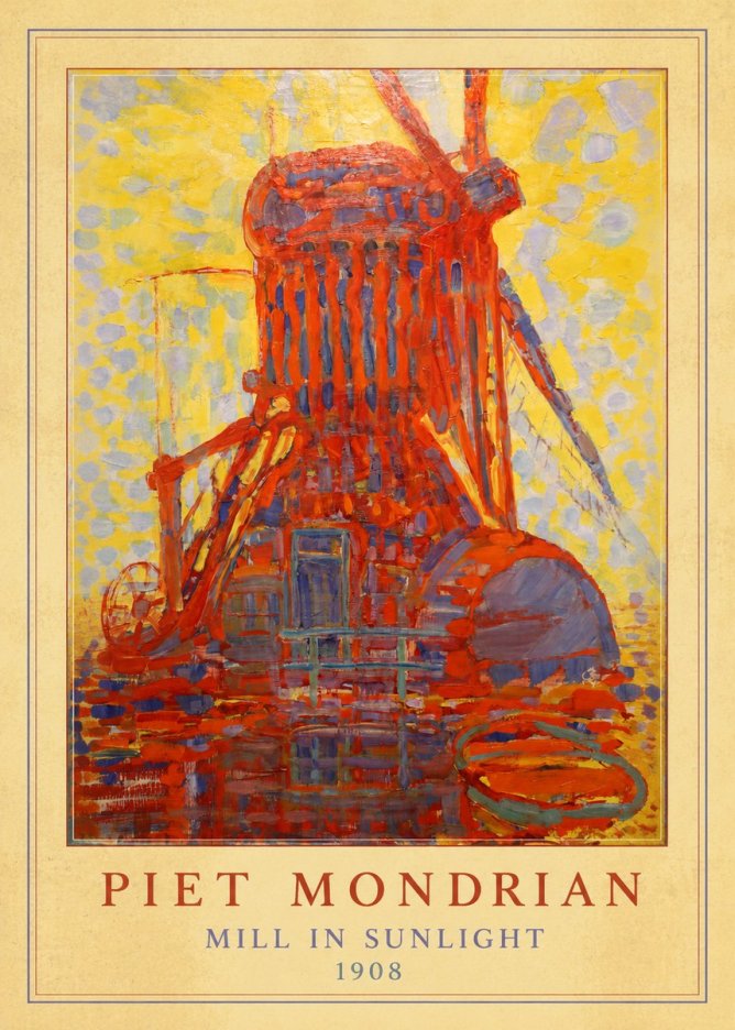 Piet Mondrian Mill in Sunlight No3 - Poszter