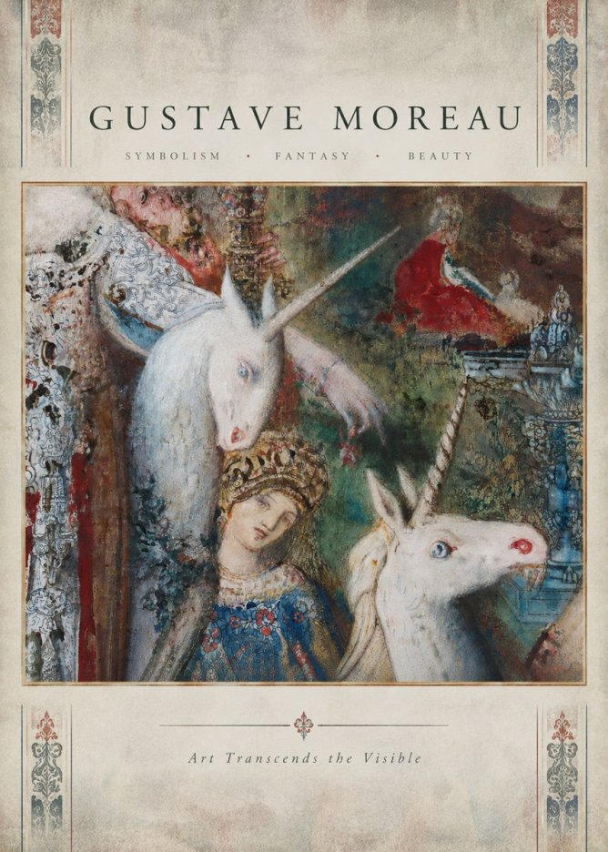 Gustave Moreau The Unicorns II No4 - Poszter