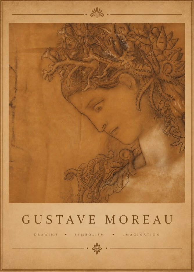 Gustave Moreau Head of a Woman No5 - Poszter