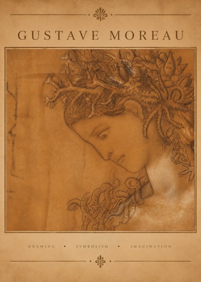 Gustave Moreau Head of a Woman No6 - Poszter
