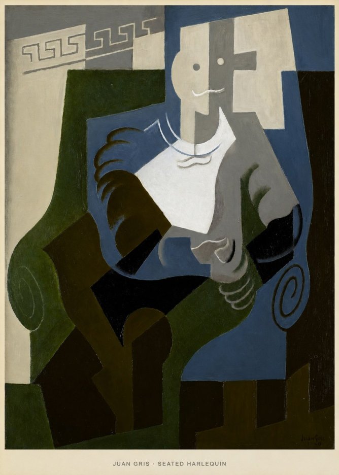 Juan Gris Seated Harlequin No5 - Poszter